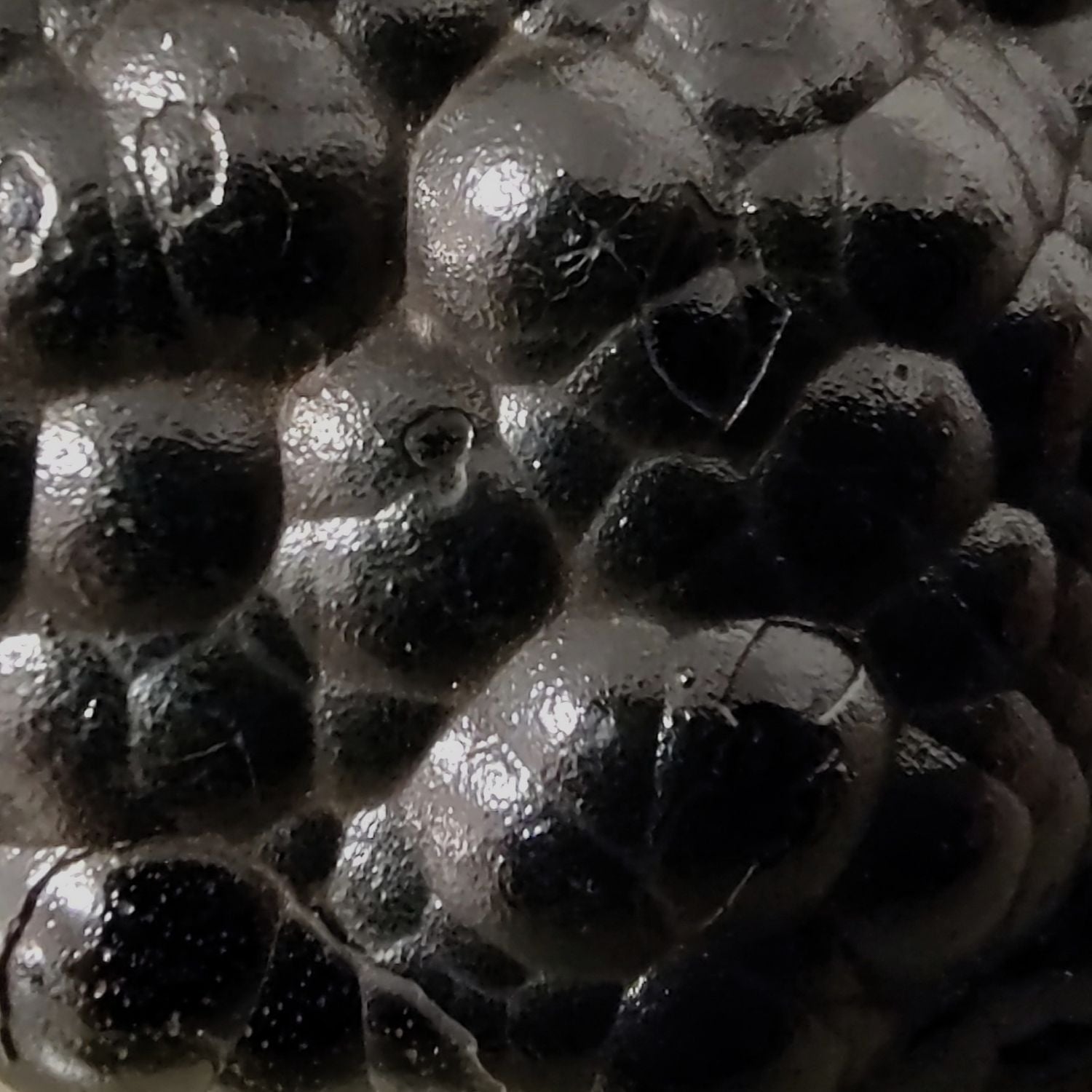 Close-up of raw hematite, showing botryoidal formation.